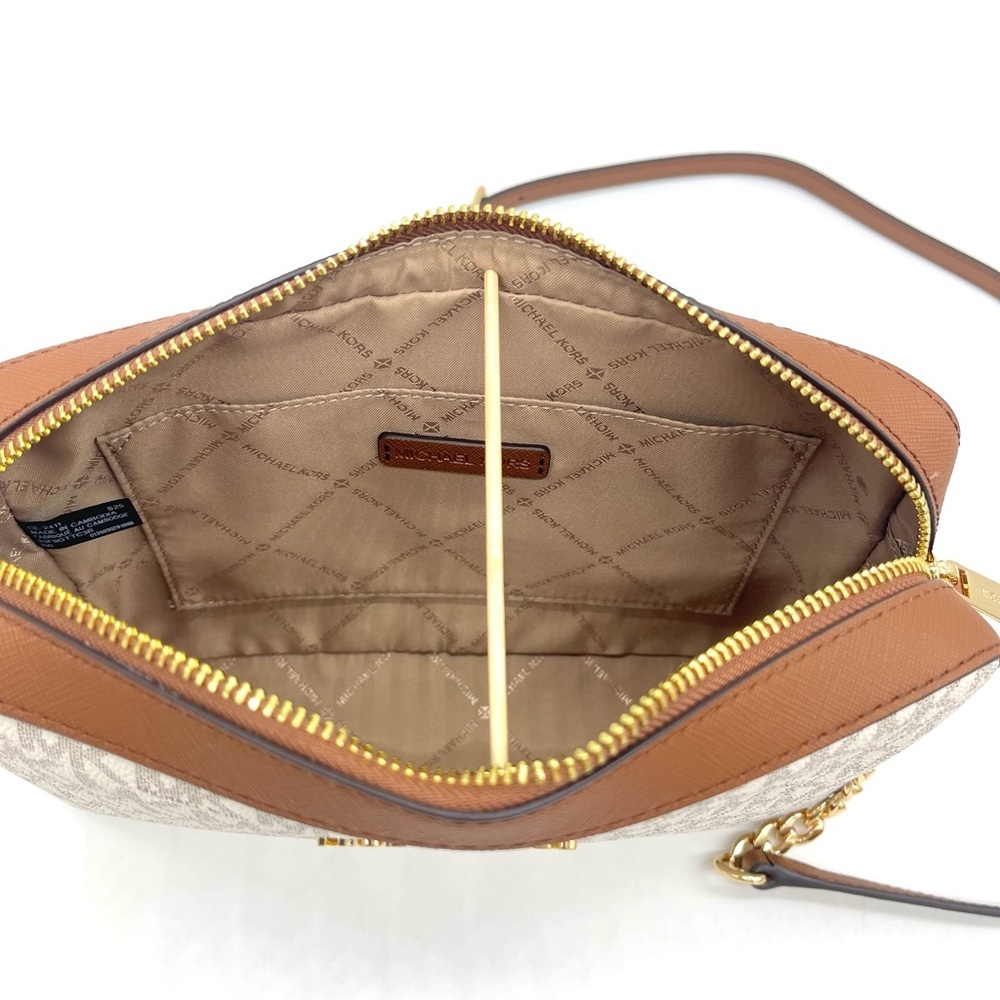 Michael Kors EW Brown and Cream Crossbody Bag - Picture 5 of 7